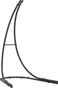 Outsunny Stelaż metalowy do fotela wiszącego w kształcie litery C z podstawą do 150kg - Czarny