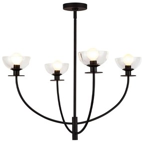 Alora Mood ALM-SYLVIA4-BK-CL - Żyrandol na pręcie SYLVIA 4xE14/40W/230V czarny