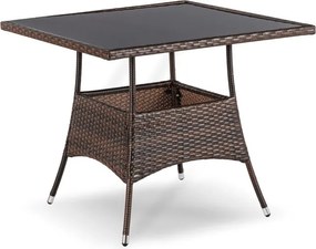 Zestaw Mebli Ogrodowych MORADO Stół i 4x Krzesło Brązowy/Beżowy Technorattan Nowoczesny