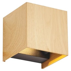 Zewnetrzna Skandynawski Kinkiet / Lampa scienna zewnętrzny z nadrukiem drewna z LED IP54 - EdwinSkandynawski Oswietlenie zewnetrzne