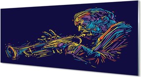Szklany Panel Muzyk z Trąbką