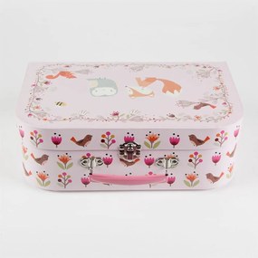 Różowy dziecięcy kuferek piknikowy Sass &amp; Belle Woodland Friends