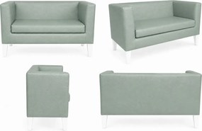 Sofa Monaco : Kolor nogi - Biała, Kolor tkaniny - EKO-SKÓRA - 7D, Typ tkaniny - Eko-skóra , Wysokość nogi - 15 cm