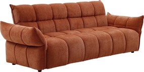 Kanapa  3-osobowa rozkładana  z tkaniny szenilowej w kolorze terakota HAKEMO