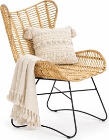 Rattanowy fotel ażurowy uszak H1-L38