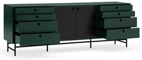 Czarno-zielona komoda Teulat Punto, szer. 212 cm