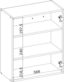 Kuchenna szafka modułowa wisząca BELLA G-60/72 biały mat