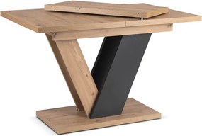 Stół Prostokątny Rozkładany CLARK 120-160 cm Dąb Artisan/Czarny Nowoczesny