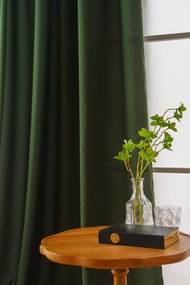 Ciemnozielona zasłona OXFORD 140x250 cm Zawieszanie: Metalowe pierścienie