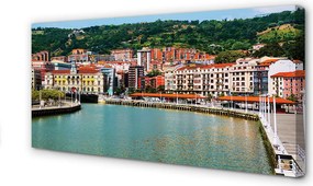 Duży obraz na płótnie Miasto w Dolinie Górskiej Rzeki