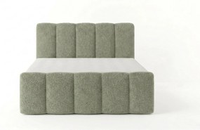 Stylowe łóżko tapicerowane KORA 200x200 cm w tkaninie CENTAUR 13 zielonej