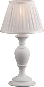Fiorenza Shabby white wooden table lamp, 1 light, with lampshade dm.20 H.43 Ø20 BL172-LT-BCO