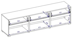 Szafka RTV CROSS 3K3S 180cm zielona/czarna HELVETIA