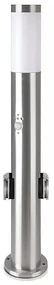 Lampa zewnętrzna z czujnikiem + 2 gniazdami 1xE27/60W/230V IP44 60cm matowy chrom