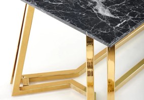Szklany stół w stylu glamour Konami na złotych płozach