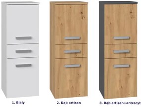 Niski zamknięty słupek łazienkowy dąb artisan + antracyt - Cansar 3X