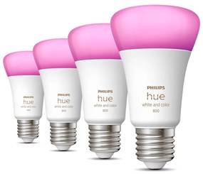 Inteligentne żarówki LED z gwintem E27, 9 W zestaw 4 szt. White and color ambiance – Philips Hue