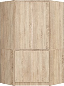 Szafa narożna AKORD S100 Dąb Sonoma 100 cm 4 drzwi fronty kolor Dąb Sonoma mat 6 półek 100x50x180 cm