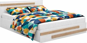 Białe łóżko ze stelażem i materacem 140x200 cm H4-L11