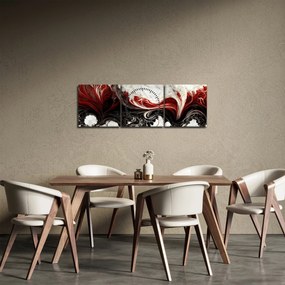 Obraz - Marmurowa abstrakcja (z zegarem) (90x30 cm)