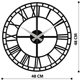 Zegar ścienny Enzoclock - S002 Black, 48 x 48 cm