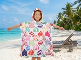 Dziecięce ponczo SERDUSZKA kolorowe Rozmiar: 60 x 120 cm