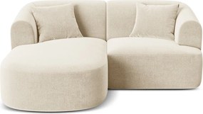 Beżowy aksamitny narożnik (lewostronny/z szezlongiem) Campi – Cosmopolitan Design