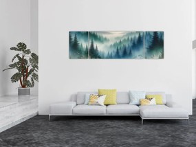 Obraz - Leśny krajobraz z mgłą (170x50 cm)