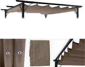 Wymienna pokrywa dachu pergoli MCW-C42,  taupe-brown