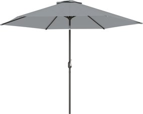 Outsunny 3-metrowy parasol ogrodowy z pokrowcem, z funkcją przechyłu i korbą, wentylacja, szary | Aosom PL