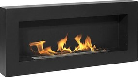 Kominek ścienny na bioetanol Siena Black, dł. 90 x gł. 12 x wys. 40