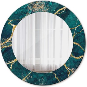 Lustro dekoracyjne okrągłe Zielony marmur malachitowy
