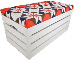 Pufa kufer skrzynia drewniana sosnowa siedzisko 80cm malowana biała