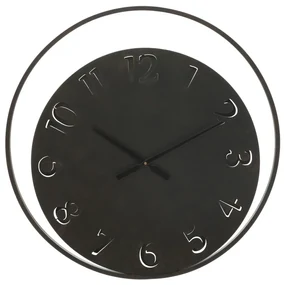 Czarny zegar ścienny Mauro Ferretti Circle, ⌀ 60 cm
