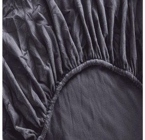 PrzytulneMieszkanie.pl Prześcieradło mikroplusz SOFT 160x200 cm antracytowo szare