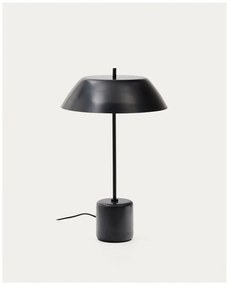 Czarna marmurowa lampa stołowa z metalowym kloszem (wysokość 58 cm) Sayra – Kave Home