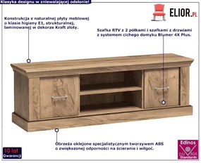 Szafka RTV kraft złoty - Metro 18X
