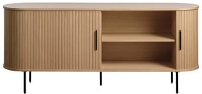 Niska komoda w dekorze dębu z drzwiami przesuwnymi 76x180 cm Nola – Unique Furniture