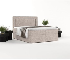 Jasnobrązowe łóżko boxspring ze schowkiem 180x200 cm Imagine – Maison de Rêve