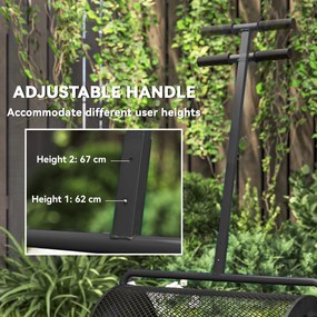 Rozsiewacz Kompostu Outsunny 75L 61x40 cm, Metalowy z T-Uchwytem, Siatkowy, Czarny