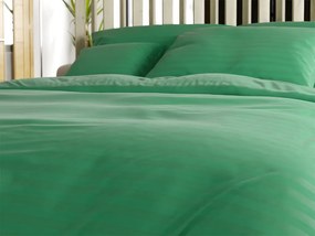 PrzytulneMieszkanie.pl PrzytulneMieszkanie.pl Hotelowa pościel z mikrofibry JASMINE ciemnozielona - pasek 2 cm Rozmiar pościeli: 2 szt 70 x 90 cm | 200 x 220 cm