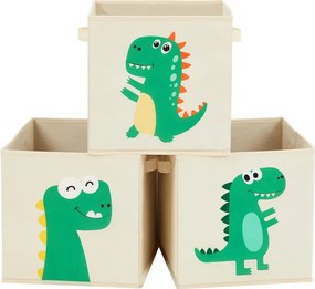 Komplet 3 składanych organizerów z dinozaurami F4-D92