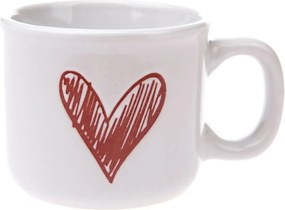 Zestaw 6 kubków ceramicznych Serduszko II, 90 ml, czerwony