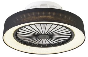 Wentylator sufitowy z lampą czarny w tym LED z pilotem - Emily Nowoczesny Oswietlenie wewnetrzne