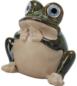 Solarne dekoracje ogrodowe Żaba, porcelana, 11 x6,6 x 13,5 cm