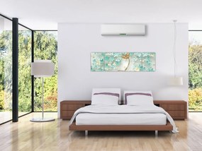 Obraz kwiata z motylami (170x50 cm)