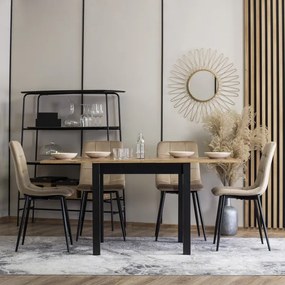 Krzesło Tapicerowane do Jadalni PERU Beżowe Welurowe Nowoczesne Loft