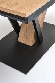 Stół do jadalni rozkładany naturalny/czarny 160-220/90/78 cm FANIS