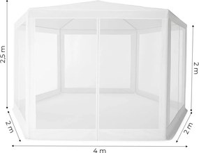 Pawilon ogrodowy, handlowy 2x2x2 m z moskitierą Gardiva N-W, biały