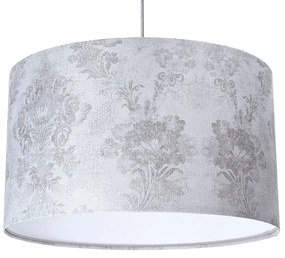 Srebrno-biała lampa wisząca z abażurem - S393 A7-M95